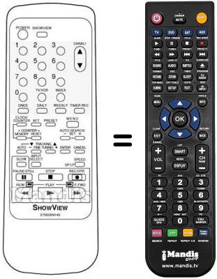 Télécommande équivalente Sinudyne SV9088