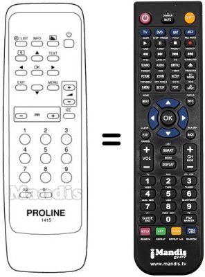 Replacement remote control Proline 124RTX807EU