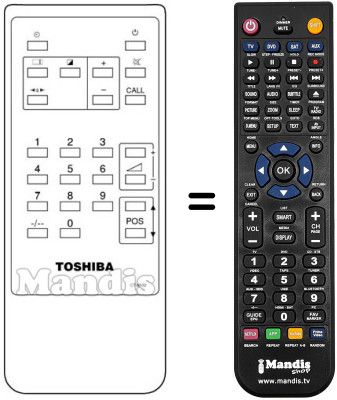 Mando a distancia equivalente Toshiba 23120005 Mando a distancia equivalente Toshiba 23120005