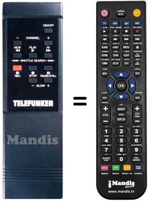 Télécommande équivalente NordMende V1503K Télécommande équivalente NordMende V1503K