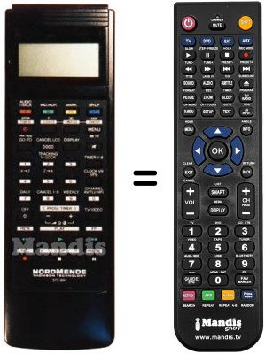 Télécommande équivalente NordMende V1400E Télécommande équivalente NordMende V1400E