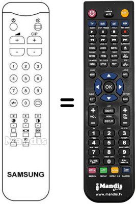 Mando a distancia equivalente Samsung CB5062A Mando a distancia equivalente Samsung CB5062A