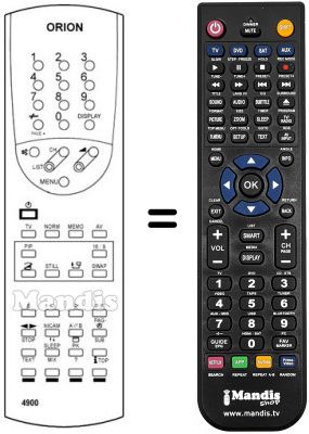 Mando a distancia equivalente Orion TRIADE7103PIP