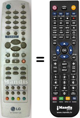 Télécommande équivalente LG 6710V00112E