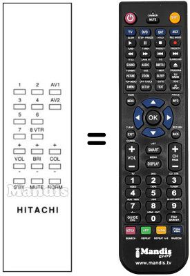 Mando a distancia equivalente Hitachi CPT2636 Mando a distancia equivalente Hitachi CPT2636