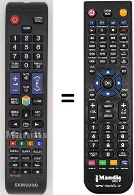 Mando a distancia equivalente Samsung UE50ES5500 Mando a distancia equivalente Samsung UE50ES5500