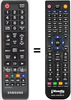 Mando a distancia equivalente Samsung LE26D450G1W/XZG Mando a distancia equivalente Samsung LE26D450G1W/XZG