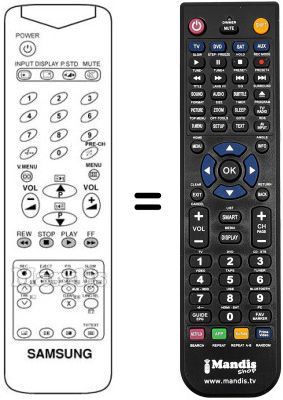 Mando a distancia equivalente Samsung TX21B5 Mando a distancia equivalente Samsung TX21B5