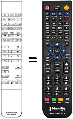 Replacement remote control Bang Olufsen LX5000