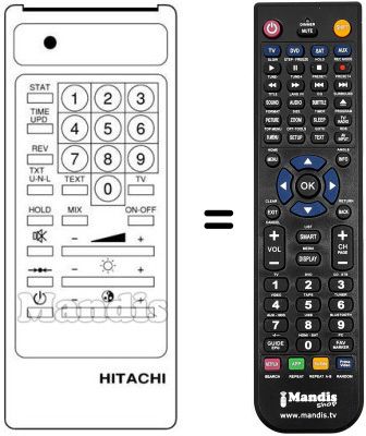 Télécommande équivalente Hitachi CST2075 Télécommande équivalente Hitachi CST2075