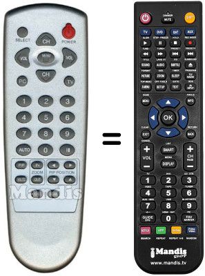 Télécommande équivalente Sliding ST1703W