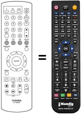 Mando a distancia equivalente CT-90005 Mando a distancia equivalente CT-90005