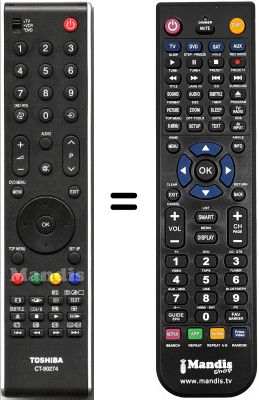 Mando a distancia equivalente Toshiba 37C3000PG Mando a distancia equivalente Toshiba 37C3000PG