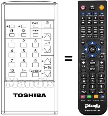 Mando a distancia equivalente CT-9108