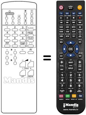 Mando a distancia equivalente Daewoo DMQ2993 Mando a distancia equivalente Daewoo DMQ2993