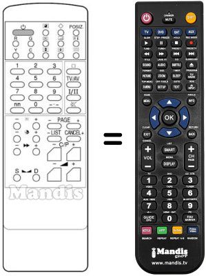 Mando a distancia equivalente Daewoo DMQ2997 Mando a distancia equivalente Daewoo DMQ2997