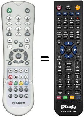 Mando a distancia equivalente Sagem DTR6700T