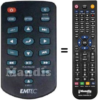 Replacement remote control Emtec MovieCube N150H
