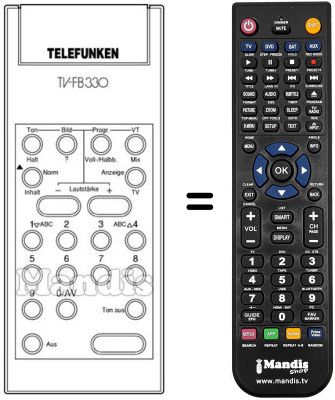 Télécommande équivalente Telefunken P590D Télécommande équivalente Telefunken P590D