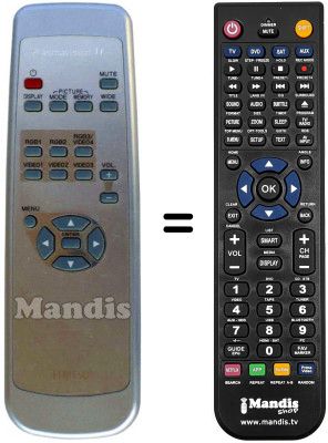 Replacement remote control Fujitsu P42HHS10ES