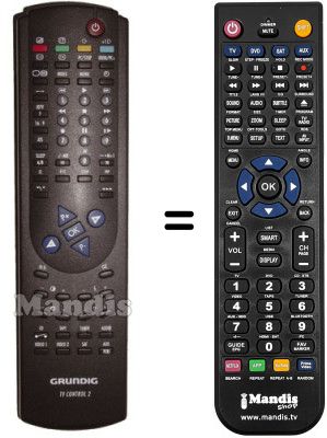 Télécommande équivalente Grundig M82-495 / 9 Télécommande équivalente Grundig M82-495 / 9