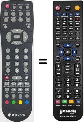 Replacement remote control Woxter i-CubeXDiv35XPRECHIGH