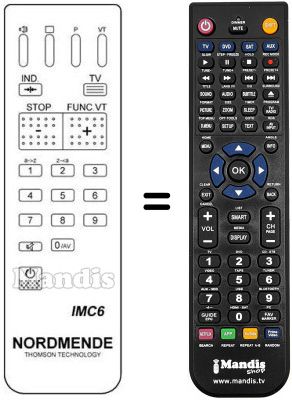 Mando a distancia equivalente NordMende GALAXY 36XP Mando a distancia equivalente NordMende GALAXY 36XP