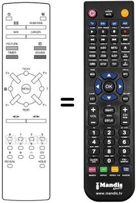 Mando a distancia equivalente REMCON114 Mando a distancia equivalente REMCON114
