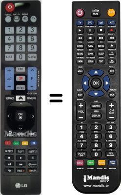 Mando a distancia equivalente LG 32LD570-ZB Mando a distancia equivalente LG 32LD570-ZB