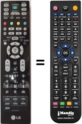 Télécommande équivalente LG 37LF66 Télécommande équivalente LG 37LF66