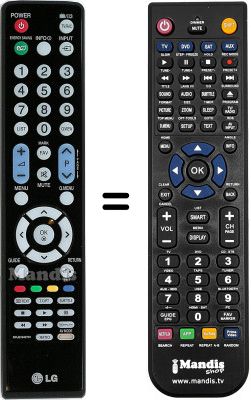 Mando a distancia equivalente LG 55SL8500 Mando a distancia equivalente LG 55SL8500