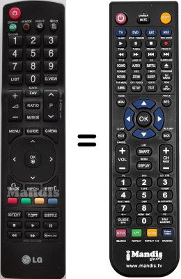 Mando a distancia equivalente LG 32LD450-ZA Mando a distancia equivalente LG 32LD450-ZA