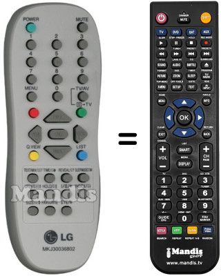 Mando a distancia equivalente LG MKJ30036802 Mando a distancia equivalente LG MKJ30036802