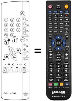 Mando a distancia equivalente Grundig M95-115 / 9I DTV Mando a distancia equivalente Grundig M95-115 / 9I DTV