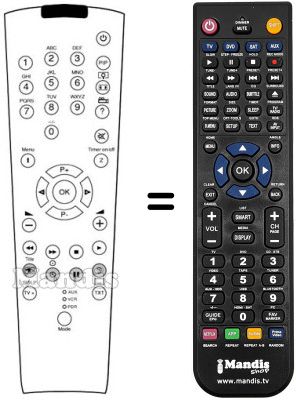 Mando a distancia equivalente Grundig MFW92-6110MV Mando a distancia equivalente Grundig MFW92-6110MV