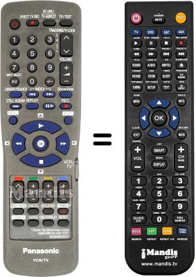 Replacement remote control Panasonic NV-FJ830