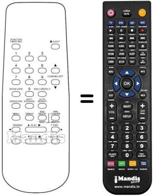 Replacement remote control RM 2000 VCR402