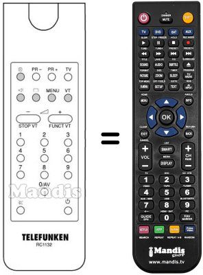 Replacement remote control Telefunken F534M Replacement remote control Telefunken F534M