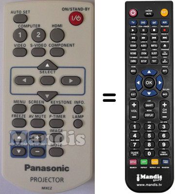 Mando a distancia equivalente Panasonic PT-VX400 ( PROJECTOR )