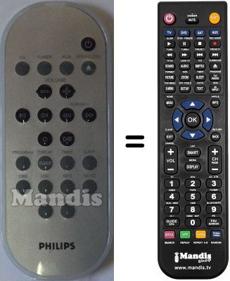 Télécommande équivalente Philips MCM240