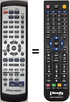 Mando a distancia equivalente Pioneer XV-DV360