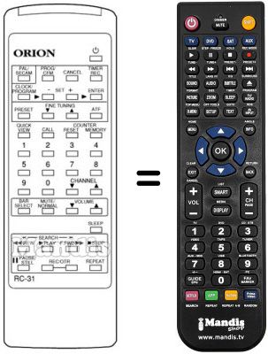 Mando a distancia equivalente RC31