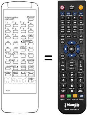Mando a distancia equivalente RC37