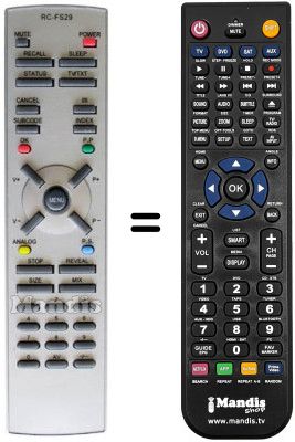 Mando a distancia equivalente NordMende NMF2950SE Mando a distancia equivalente NordMende NMF2950SE