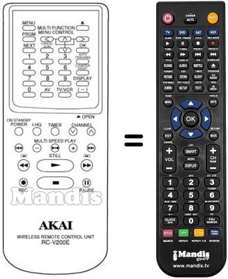 Mando a distancia equivalente RC-V200E