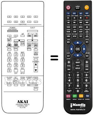 Télécommande équivalente RC-V74A