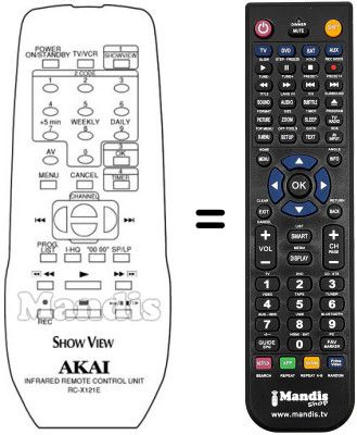 Mando a distancia equivalente RC-X121E
