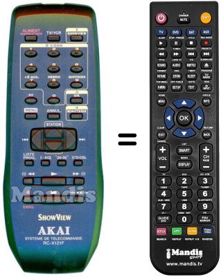 Mando a distancia equivalente RC-X121F