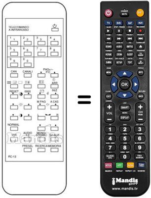Mando a distancia equivalente RC13