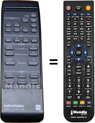 Télécommande équivalente RC3